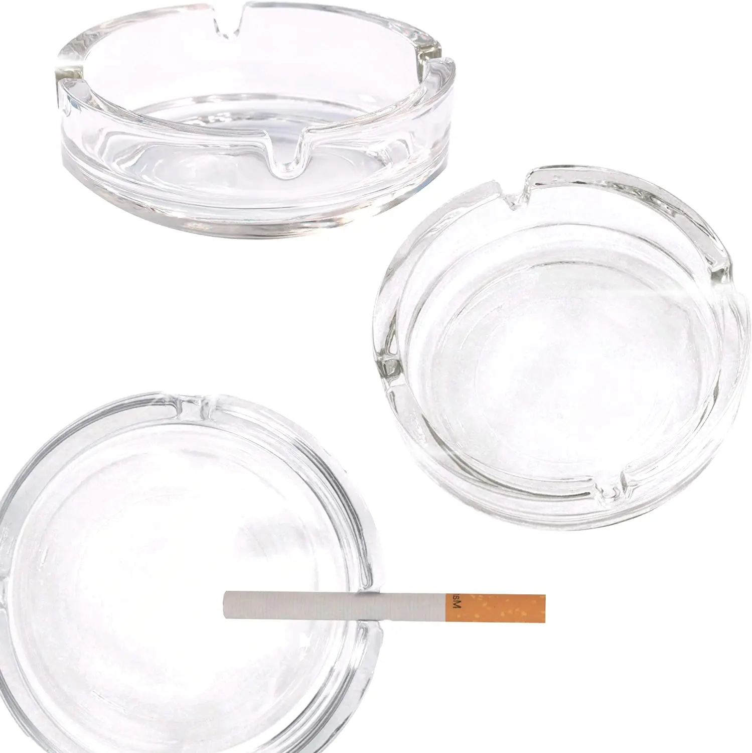 Glass Ashtrays, Round Ash Tray Whiskey Tray Clear Wooden Custom Qingdao Carton CLASSIC for Home Office 5000pcs Smoking Glass