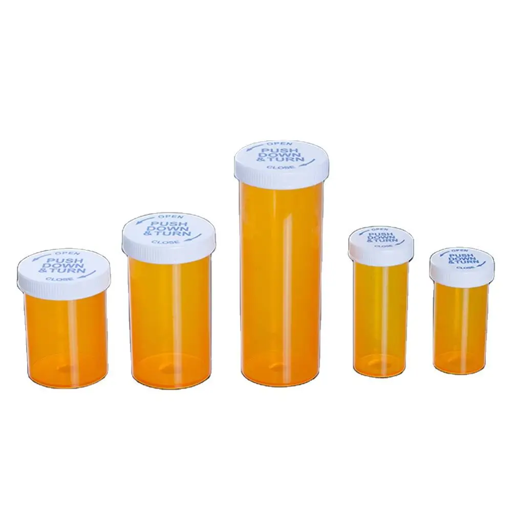 60 Dram Orange Plastic Pill Bottle Pharmacy Pill Vials Container With Robotic Vial