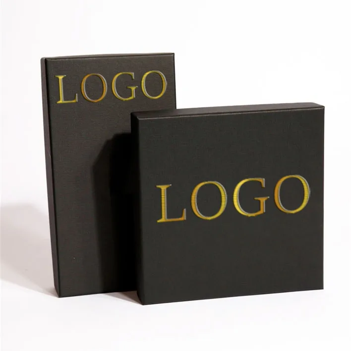 Custom square rectangular shape vintage charm bracelet necklace dark blue velvet jewelry gift packaging box