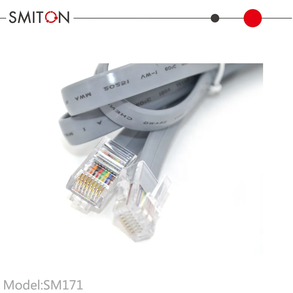  Плоский сетевой телефонный шнур серебристо-серый RJ45