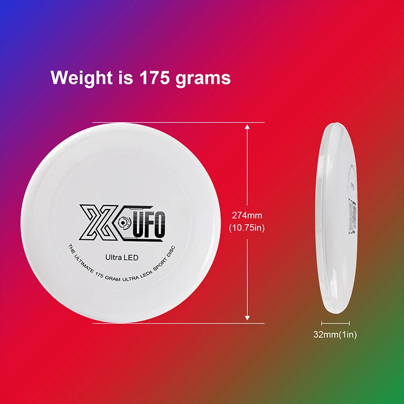 Заводской Изготовленный На Заказ Легкий летающий диск 175 г Ultimate frisbeed открытый спортивный индивидуальный со светодиодными лампами