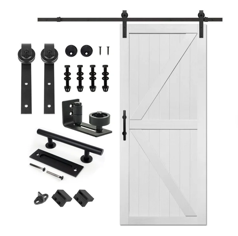Best Sale Heavy Duty  Steel Sliding Door Hardware System Rustic Barn Door Hardware , Including The Door panel