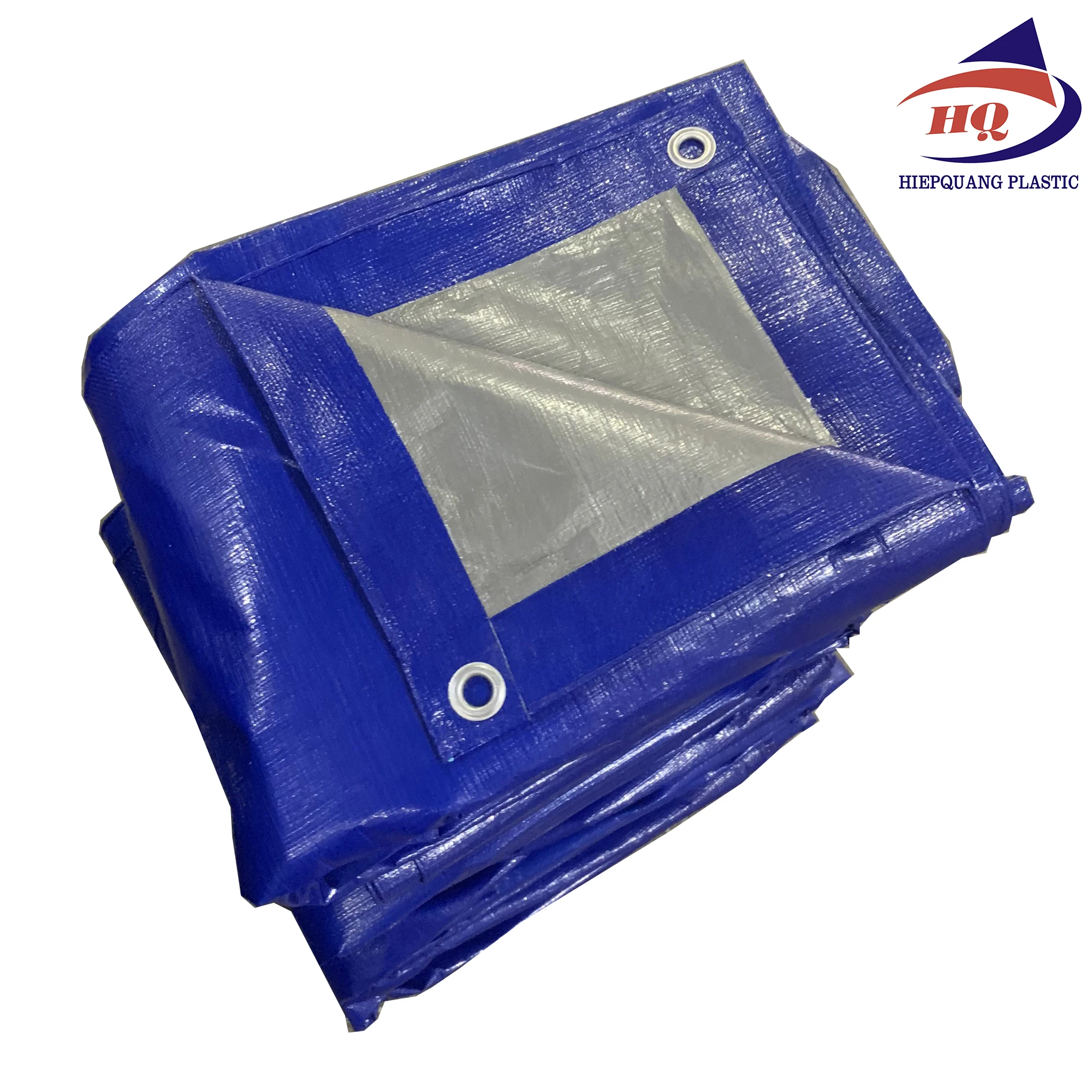 plastic tarpaulin sheets in PE material with color lamination blue grey heavy weight 200 gsm for industry cover
