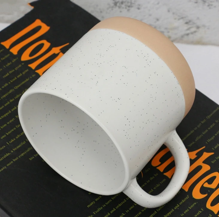 Best selling 2025 handmade color glazed Dipped Glaze 12oz ceramic mugs pink ceramic coffee cup milk mug pottery cup