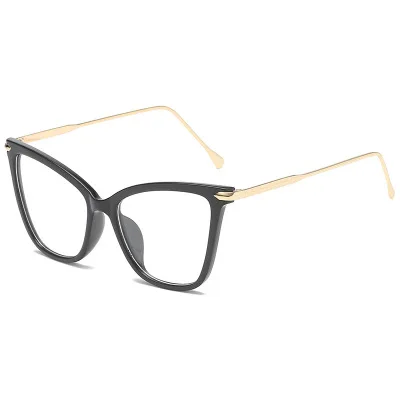 2460 New Optical Frame Design Oversized Metal Frame Clear Lens Cat Eye Optical Eyeglasses 2022