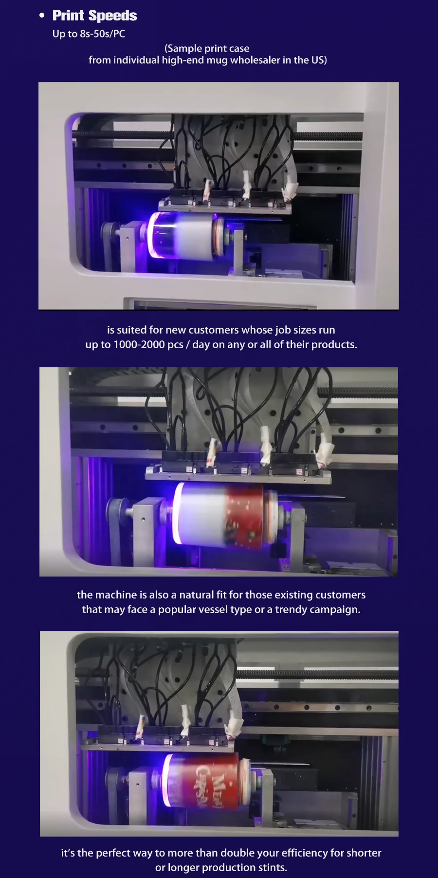 High speed cylinder uv printer for bottle UV Printing