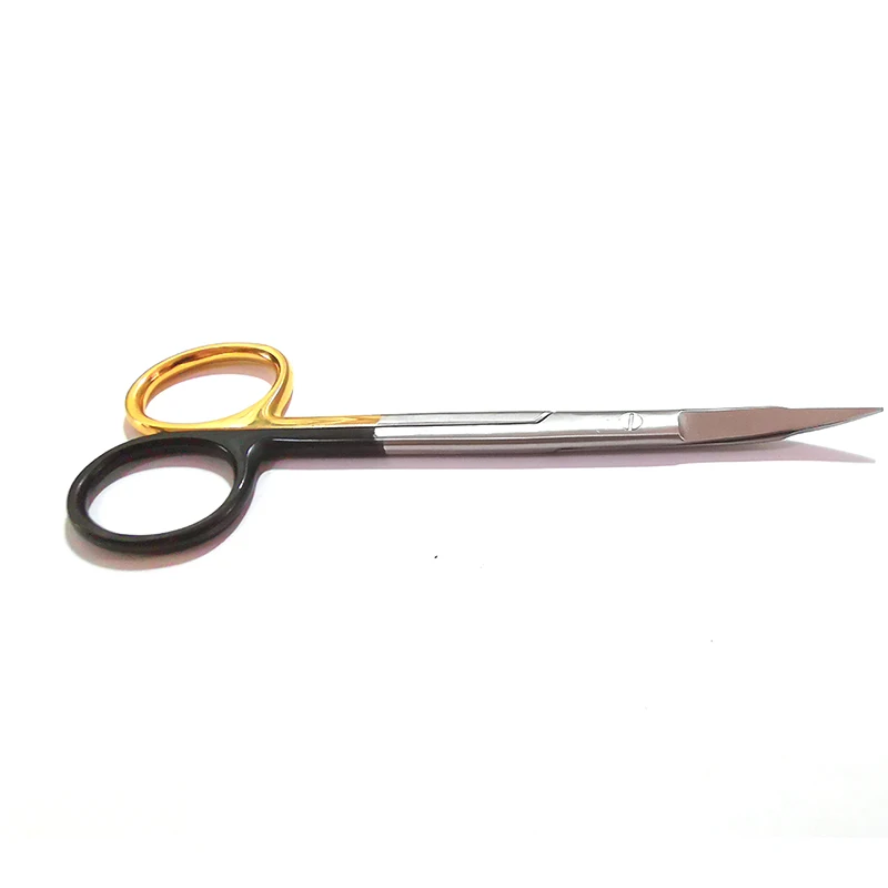 Stainless steel scisssors golden handle goldman fox Curved tungsten Carbide TC Scissor 13cm Dental Surgical Instruments
