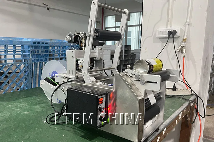 Semi-automatic Tin Cans Round Bottle Labeling Machine Printer