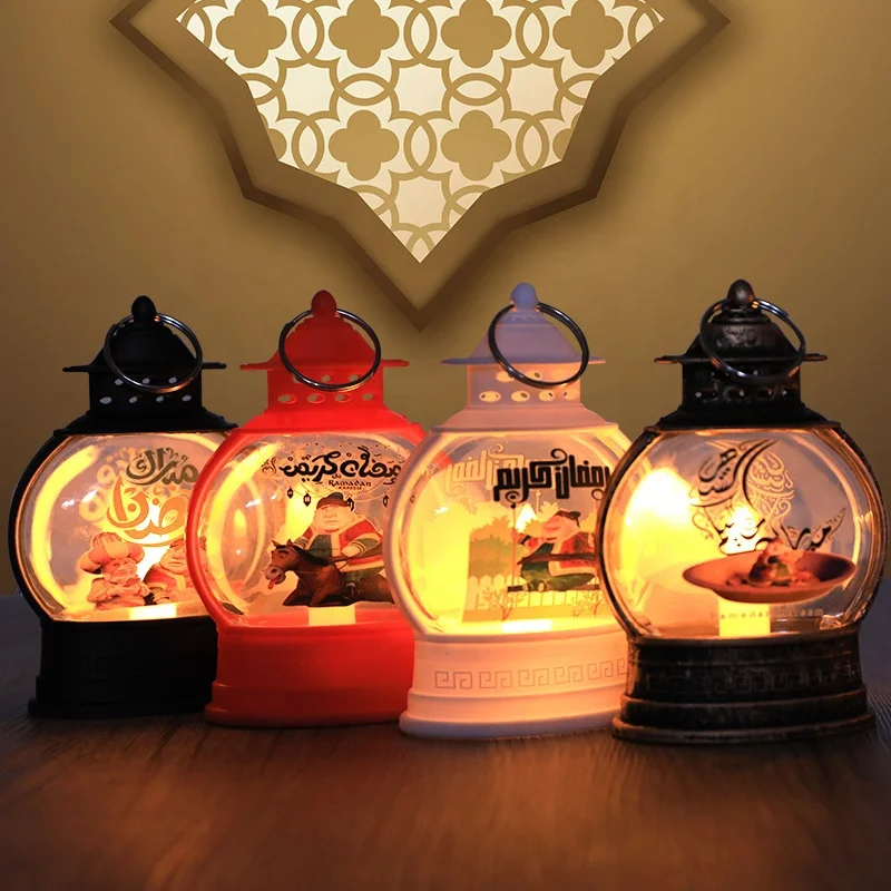 2023 Arab ramadan lantern with LED candle EID mubarak decorations lights ramadan lantern