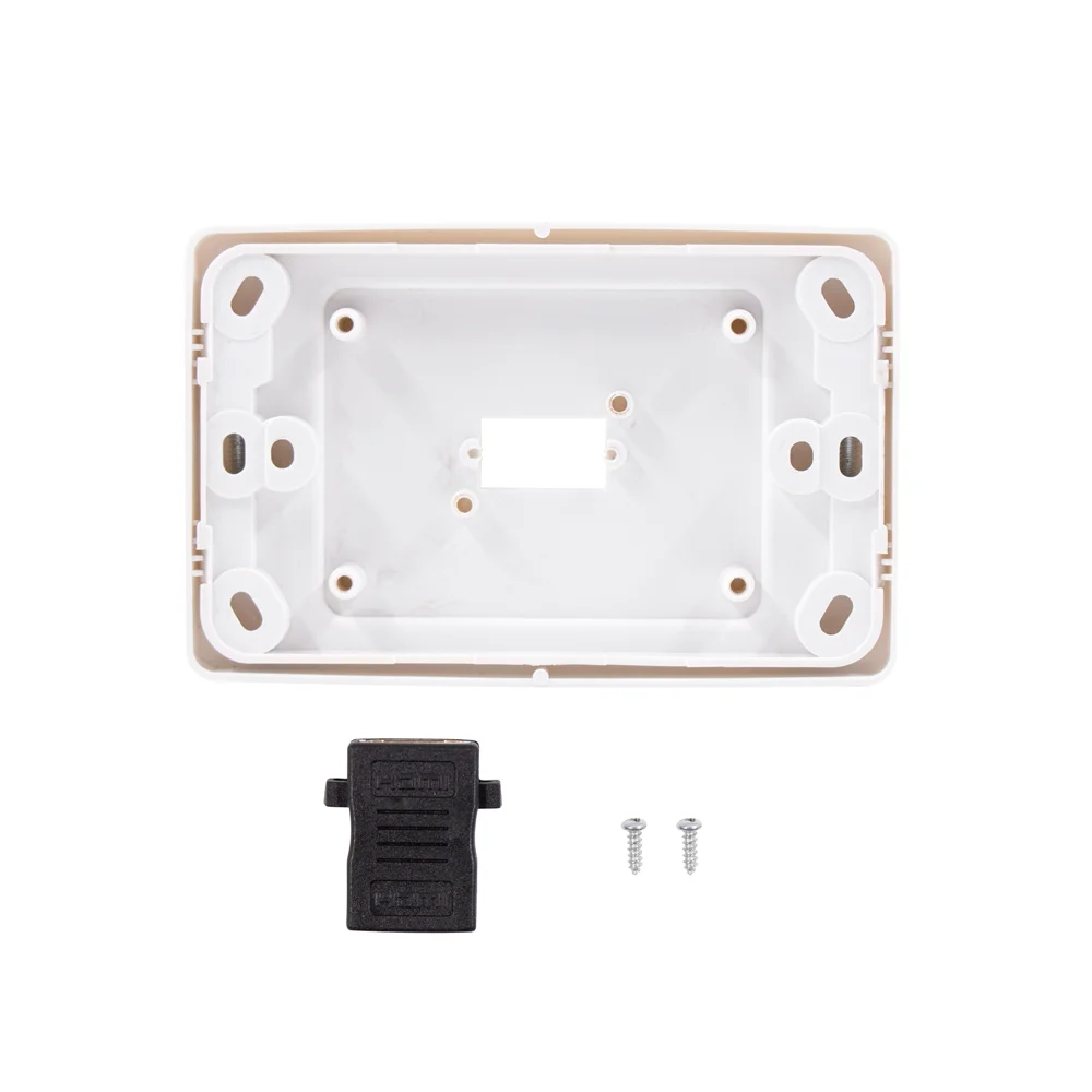 1-Port HDTV Wall Face Plate Panel Cover Coupler Outlet Extender 3D 1080P - White Wall cover plate