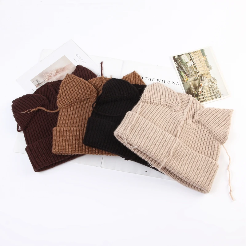 China factory wholesale new custom designer beanies baby cute modelling hat kids funny knitted beanies sold by