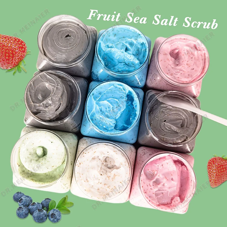 Custom Logo Rose Blueberry Avocado Body Exfoliating Deep Cleansing Scrubs Coconut Moisturizing Whitening Organic Body Scrub