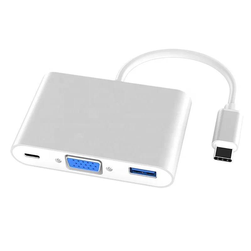 3-in-1 usb 2.0 usb 3 usb 3.0 hub Multiport Type-C to VGA Hub Converter