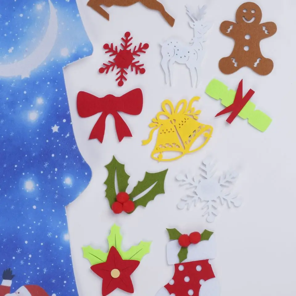 Лидер продаж, подвесные детские игрушки, цифровая печать, войлок, Рождественская елка, украшение, яркая декоративная Комбинация