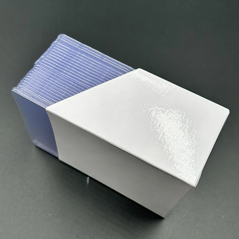 Hot Selling Custom Logo 35pt 3x4 Pvc Clear Sports Protector Sleeves Trading Semi Rigid Card Saver Holder Sleeve