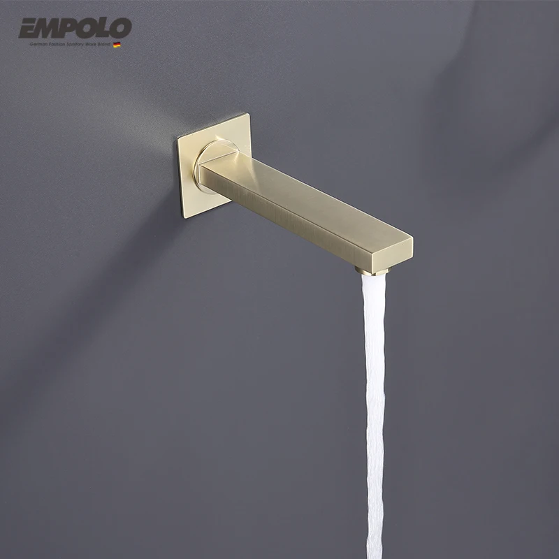 cUPC Gold Plated Sink Brass Wall Mounted Faucets Rainfall Water Mixers Taps Basin Hand Rain Bathroom Bath & Shower Faucets Set