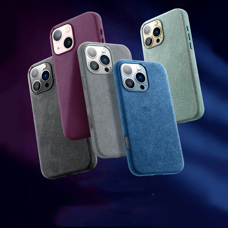 FCT Fur Real Plain Leather Case Full Pure Fur Frema Factory Custom Magnetia Protective Phone Case For Iphone 13 14 15 16 ProMax