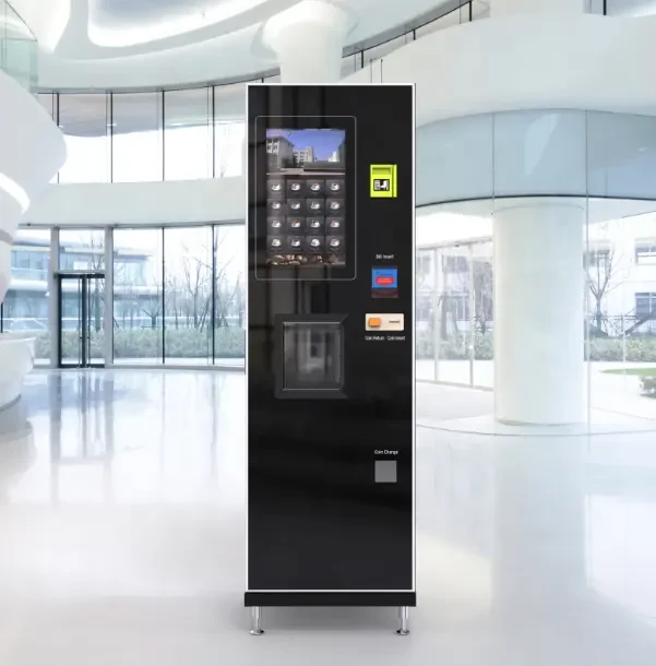 Smart Bean To Cup Coffee Maker Fully-Automatic Infrared Touch Screen Instant Vertical Robot Coffee Vending Machine With CE
