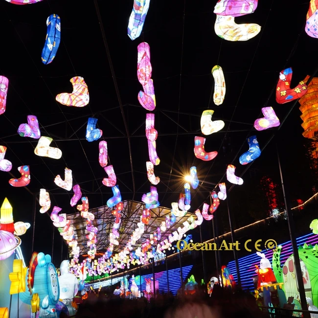 Ocean Art Chinese Traditional Lantern Show For Sale Outdoor Waterproof Silk Lanterns