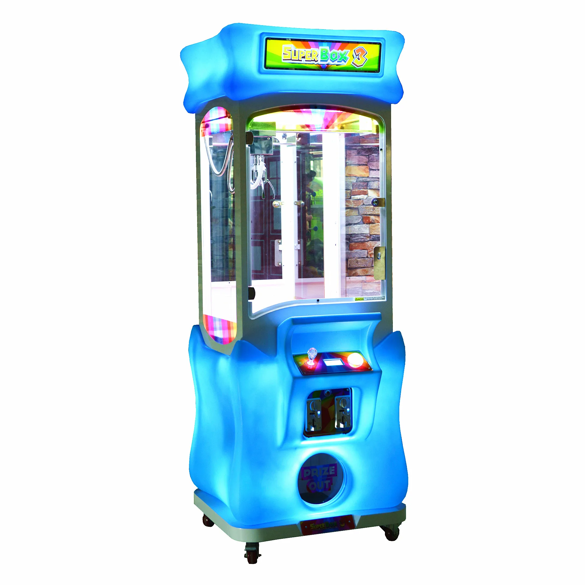 Threeplus amusement machine Super Box 3 coin operated claw crane machine prize game
