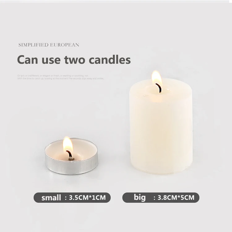 
Wholesale Iron Votive Metal Small Crystal Beaded Candle Holder With Pillar 