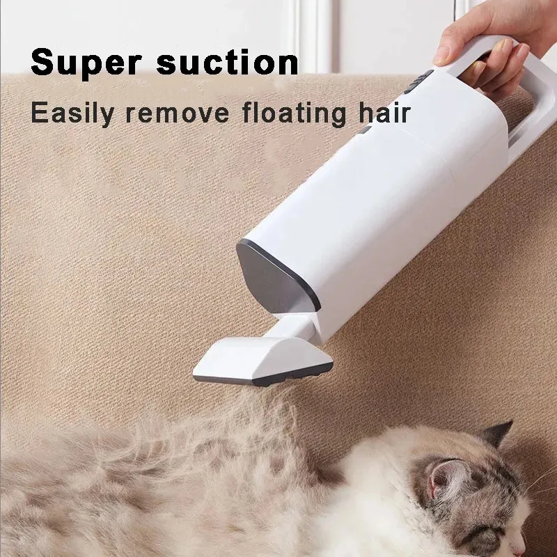 Hot selling pet grooming smart USB charge small pet falling hair vacuum cleaner with 3 shapes suction head for dog cat