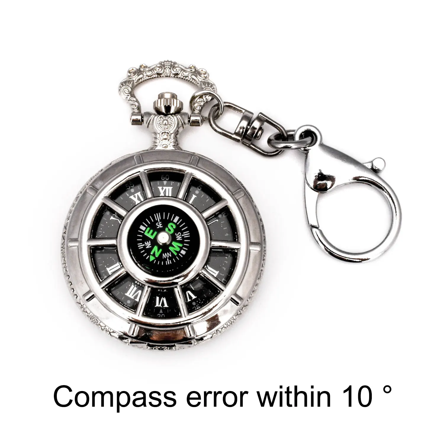 Clip-on Quartz Backpack Fob Belt Watch Unisex Outdoor Activities Vintage Rome Digital Fashion Compass Quartz Pocket Watch