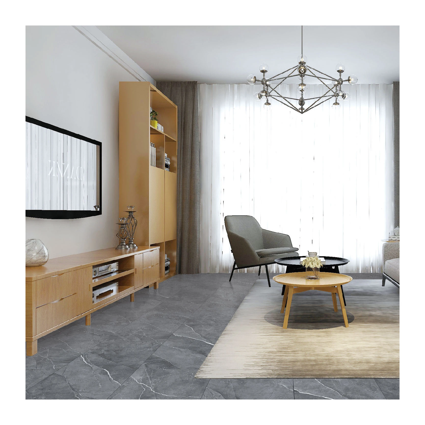 Fire-Resistant Granite Design SPC-RVT Flooring