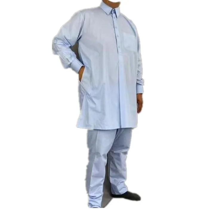 High Quality Mens Thobes Libya Style Islamic Clothing Men Thobe Jubbah Islamic Arab Qamis  Abaya Two-piece set