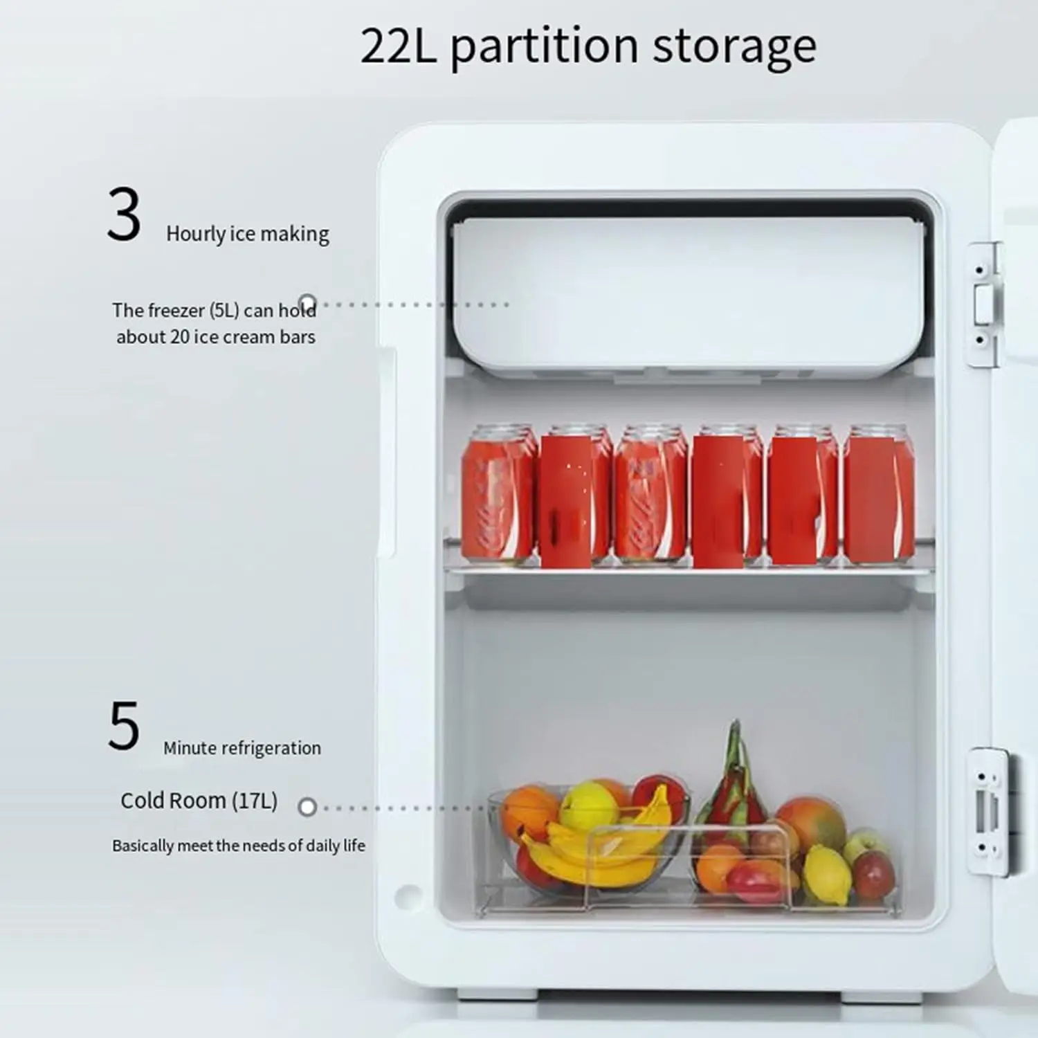 Cheap Frigidaire Vintage Style White Mini Compact Fridge 22L Cold and Heating With Freezer Temperature Control for Bedroom Dorm