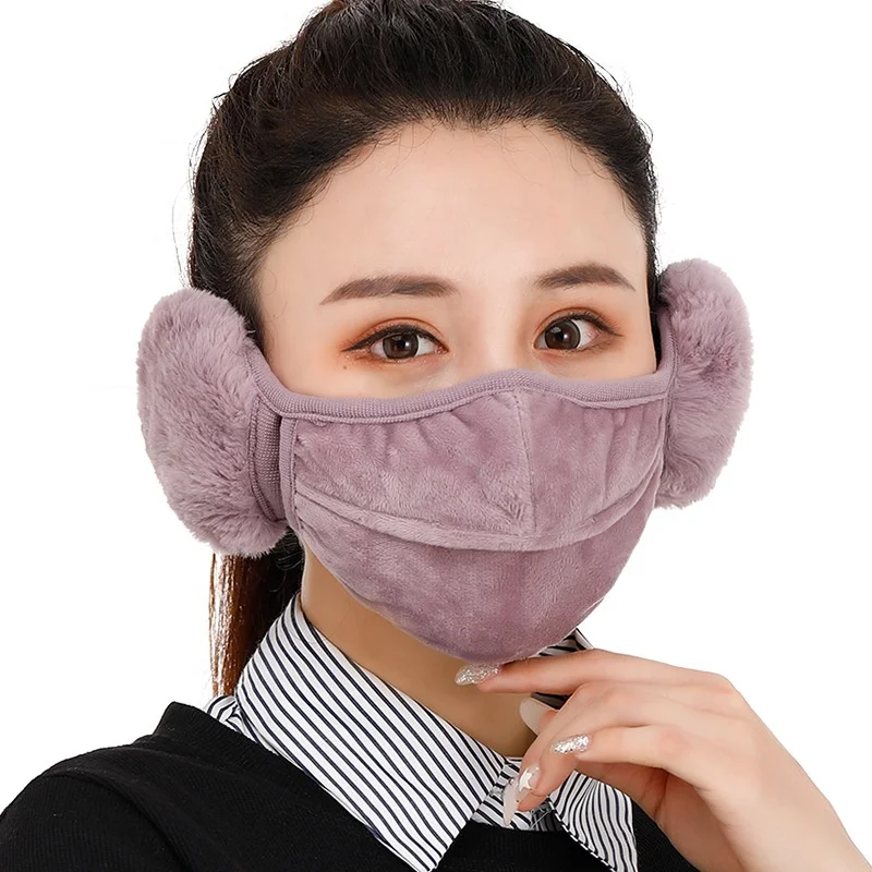 Wholesale Winter Outdoor Wind-proof Cycling Thickened Warm 2-in-1 Earmuffs Washable Face Cover