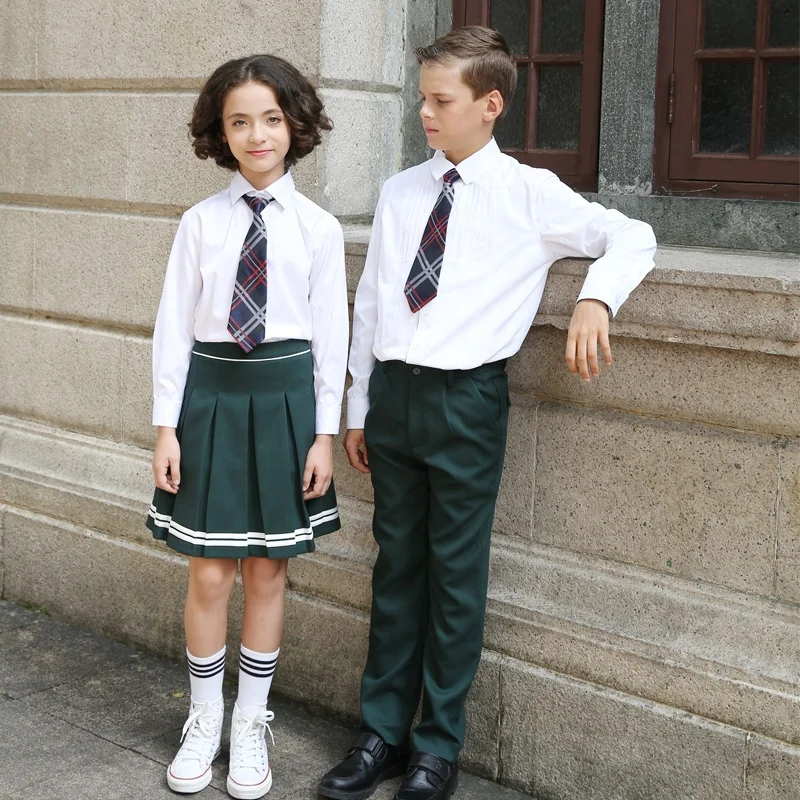 Factory Directly Custom Fashion Kids School Uniform primary junior Students White Cotton Boys girls School Shirt