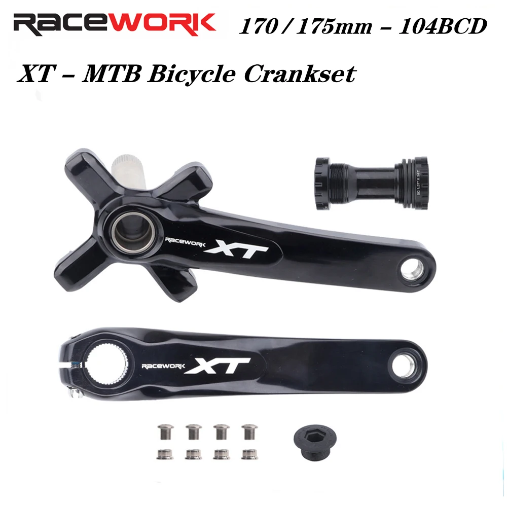 RACEWORK XT 9/10/11 Speed Crankset MTB Crank Crankset Chainring Bike Connecting Rods Hollow Integrated Fire Arms for Bicycle