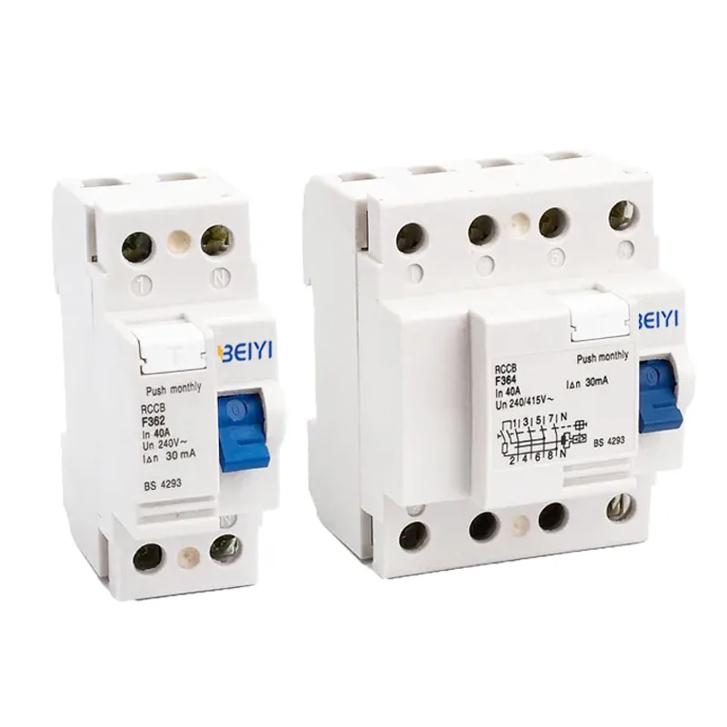 Safety RCCB F362 F364 series elcb 2 pole 4 pole earth leakage circuit breaker 30ma with good price