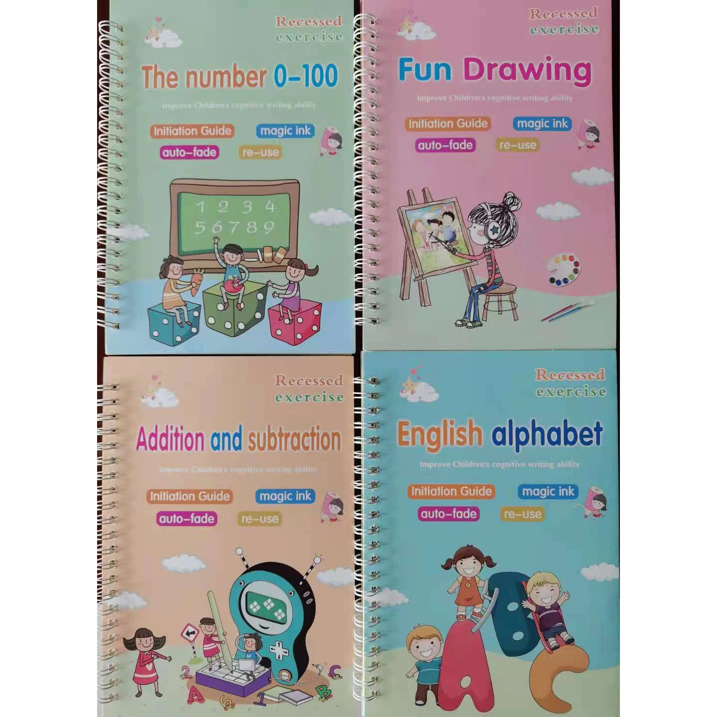A5 Big Size Handwriting English Sank Magic Practice Copybook For Kids With Pen And Refills