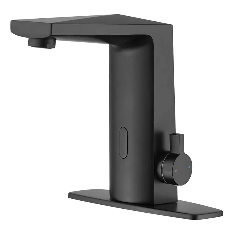 Black 304 Stainless Steel Washbasin Waterfall Zinc Bathroom Gold Basin Faucet Handle Manufacturers With Sensor