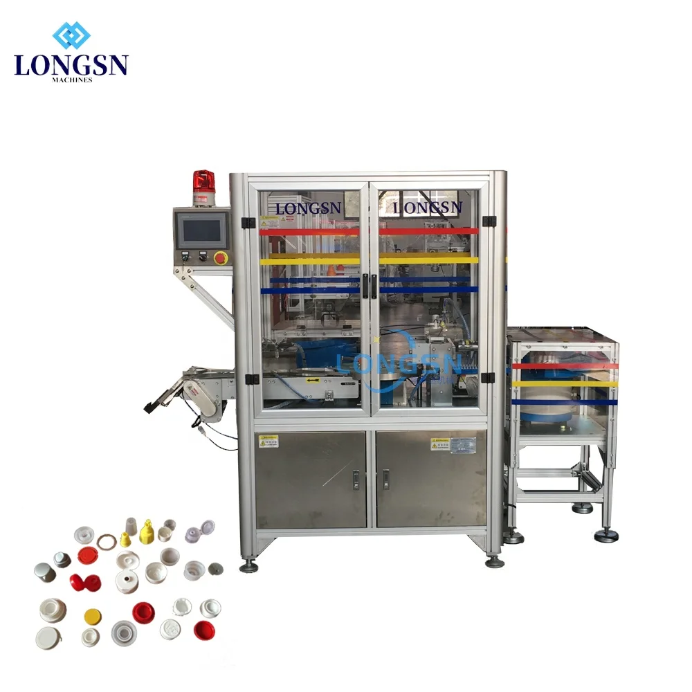 Automatic plastic oil sport cap tighten compression assembly machine