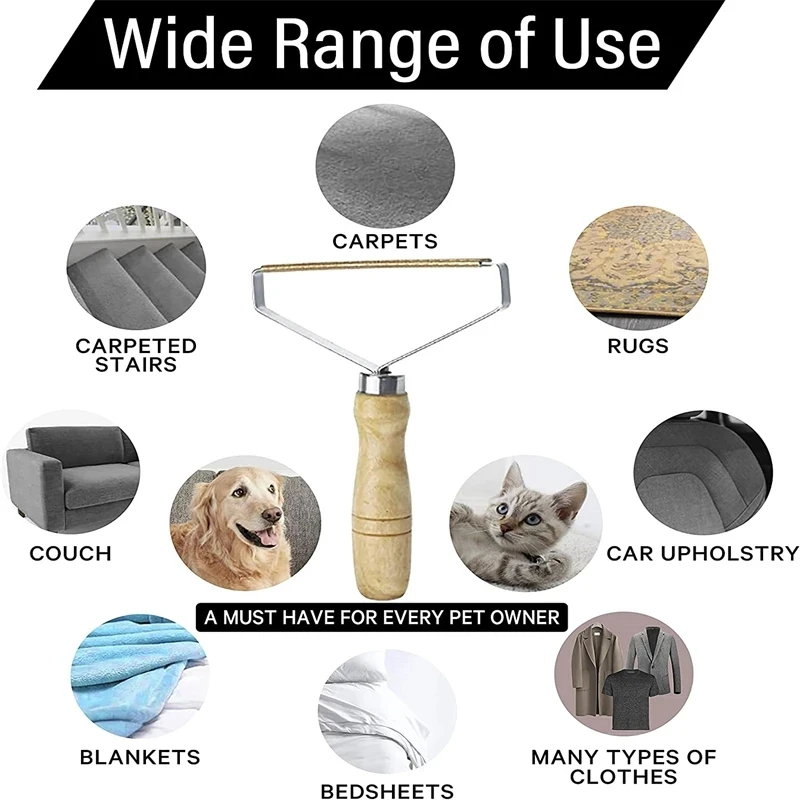 Portable Lint Ball Remover Clothes Free Fluff Removing Roller Fuzz Fabric Shaver Reusable Wood Manual Lint Roller