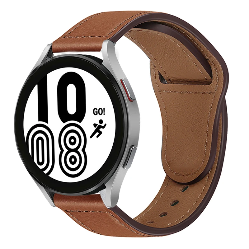 20mm 22mm Genuine Leather Strap For Samsung Galaxy Watch 3 4 44mm 46mm Active 2 40mm Gear S3 Bracelet Huawei Watch GT Belt Band