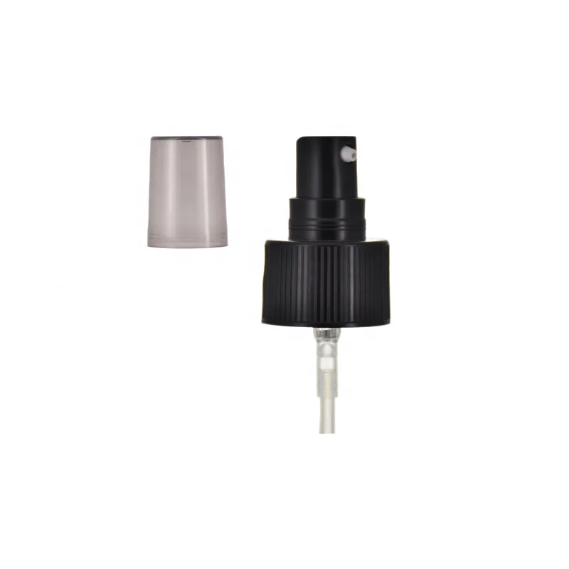 Черные пластиковые насосы для лечения 20/410 24/410 28/410, насос для косметической основы с крышкой, сывороточный насос 28 мм для косметической бутылки