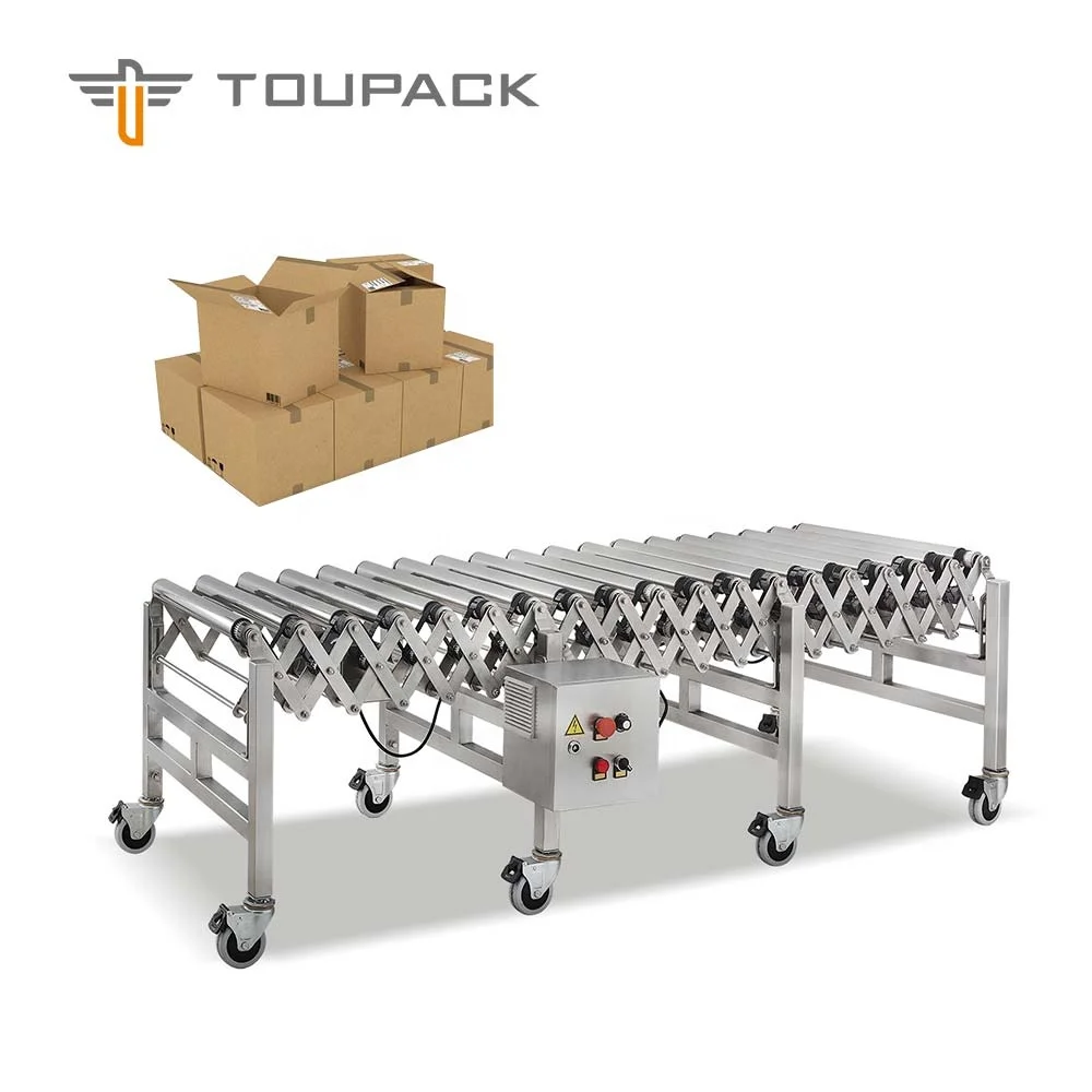 Mobile Telescopic Motorized Belt Rollers Extendable Roller Conveyor