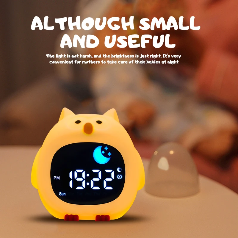 Multifunctional White Noise Sleep Trainer Baby Nursery Children Bedside Lamp Cute Silicone Cloud Digital Clock with Night Light