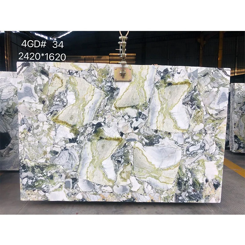 Cold Emerald Beautiful Jade Light Green Tile Marble for Villa Interior Design