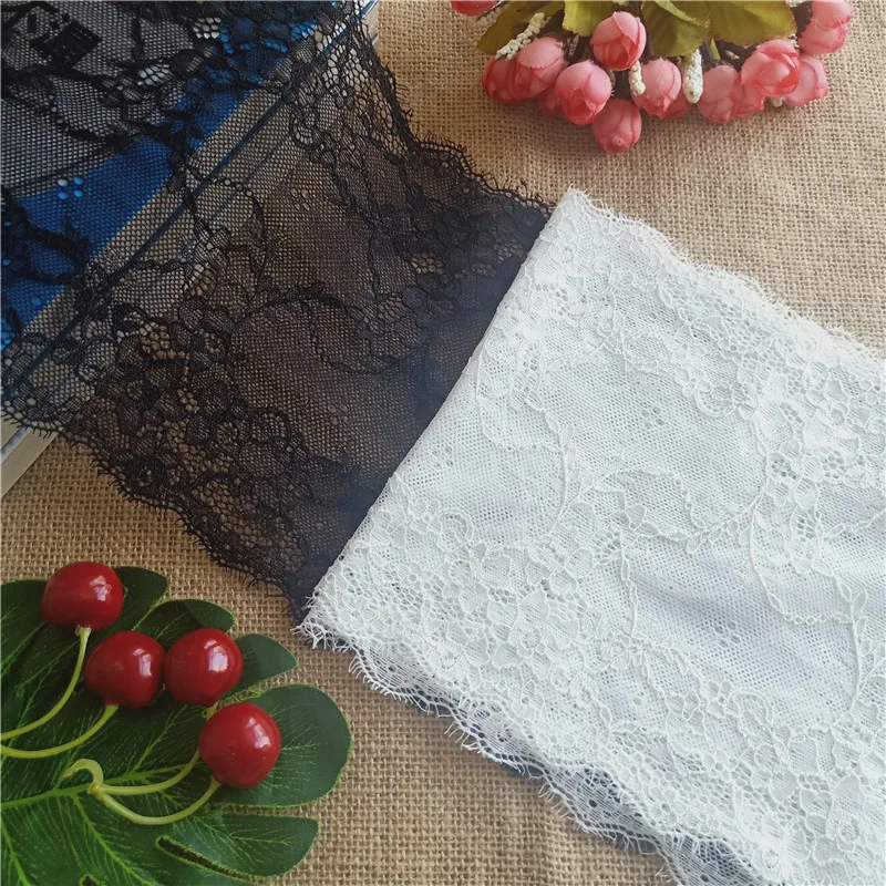 
18CM E1159 Black and White Wide ElasticLace Accessories DIY Handmade Tiaras for Corset Underdress Slip Clothing Materials 