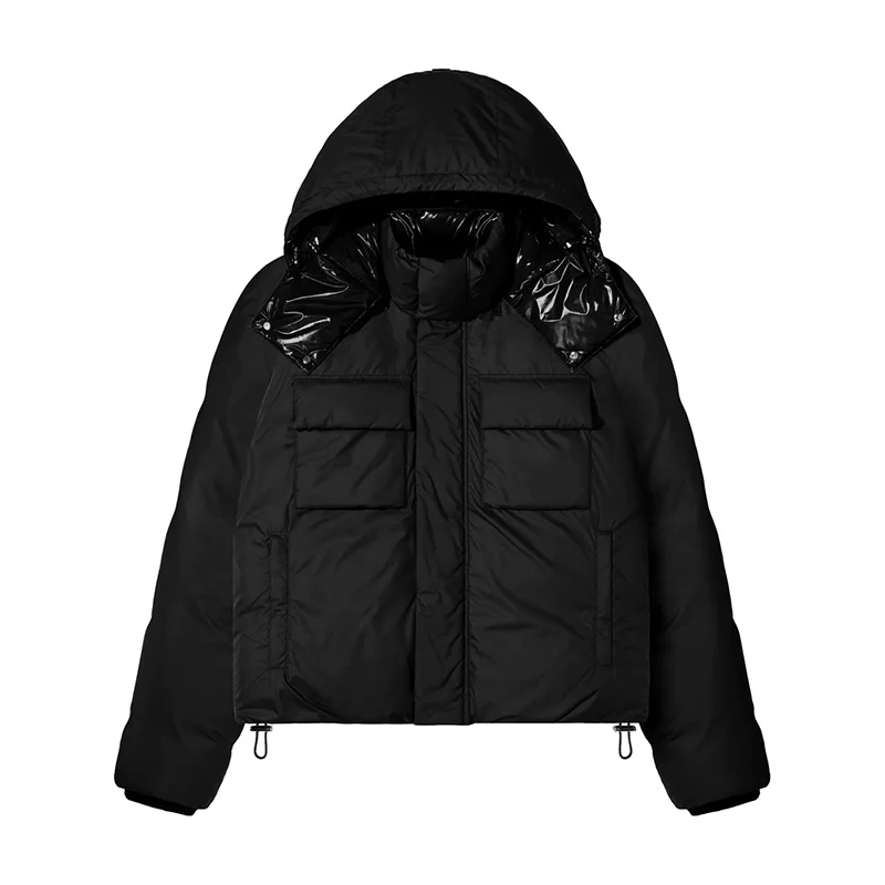 Hooded Casual Down Puffer Jacket Woven Winter Bomber Jackets Padded Warm Custom Logo OEM 100% Polyester for Men Winter Wear