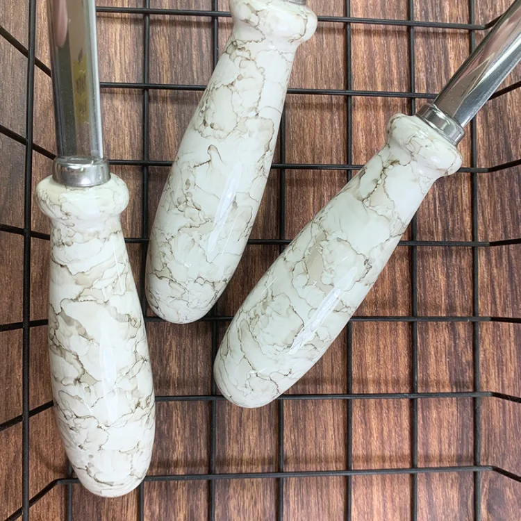 Kitchen Utensils Four-Piece Set Tableware Set Wholesale Ceramic Handle Stainless Steel Household Pasta Soup Spoon