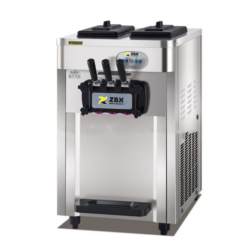 Factory price 2 +1 flavors soft ice cream machine for snack food store