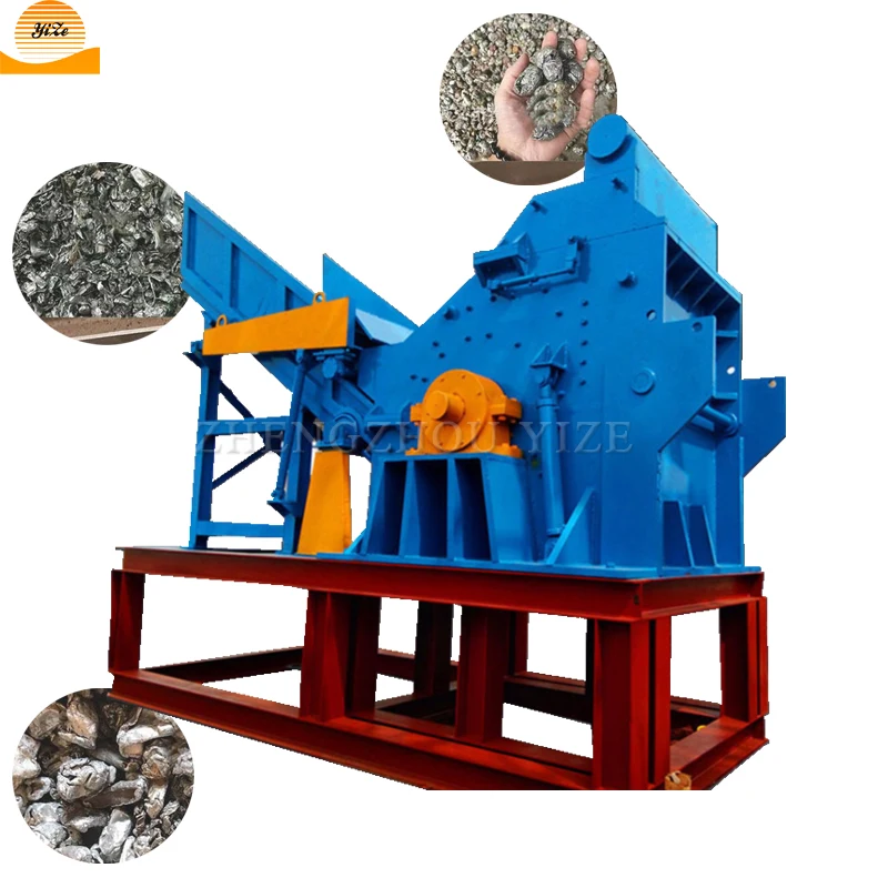 Industrial scrap metal crushing recycling used car aluminum can hammer mill metal crusher machine in sri lanka