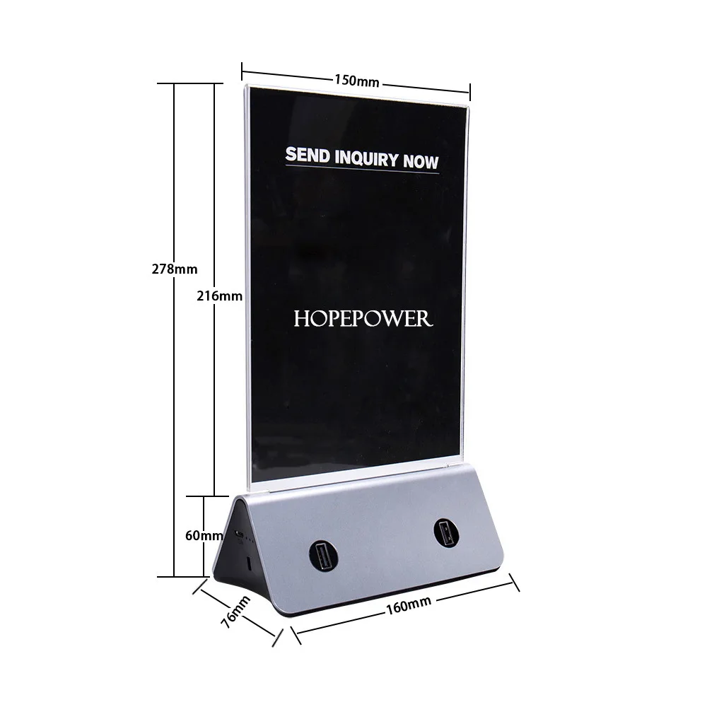 consumer electronics hot new products 2022 power bank for restaurant and cafe advertising stand table menu power charger battery