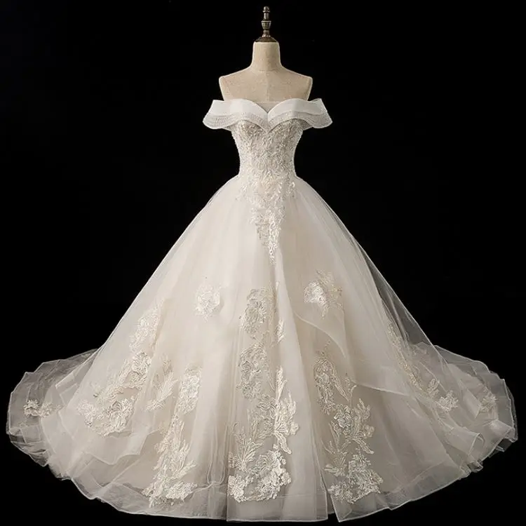 Новинка 2021, элегантное платье невесты без бретелек с бисером, женские платья для свадебной вечеринки с вышивкой, Китай